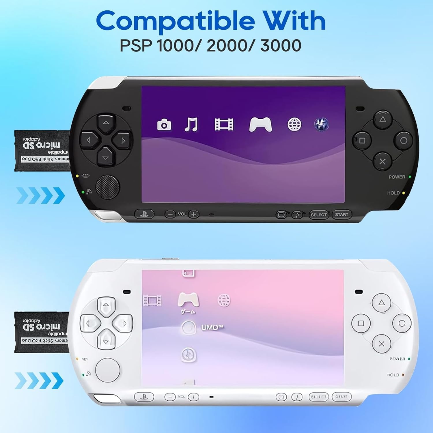 PSP Memory Stick Adapter - Upgrade Storage to 512GB with Micro SD Compatibility