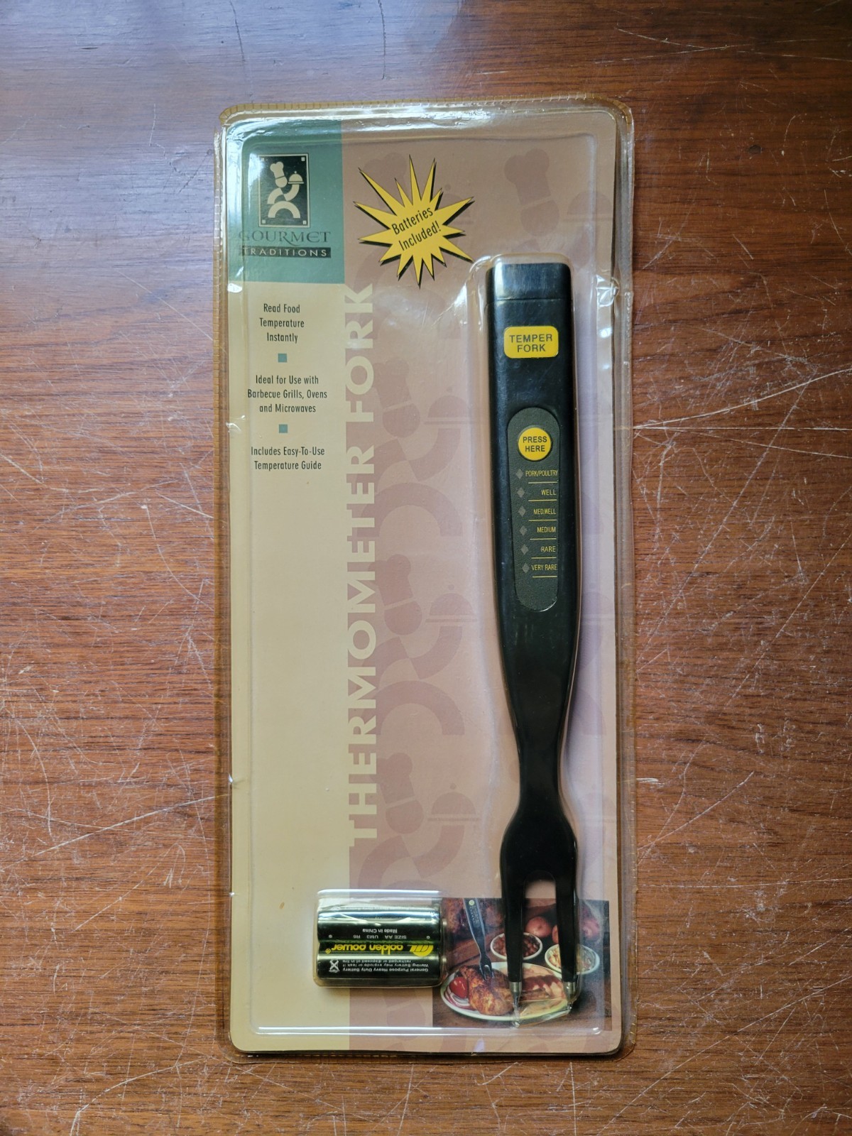 Vintage Gourmet Traditions Thermometer Fork New Old Stock