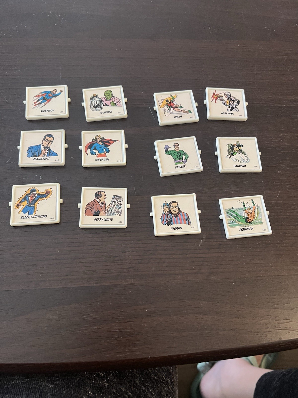 12 Vintage Superman Match Il Game Replacement Tiles IDEAL de comics U choose