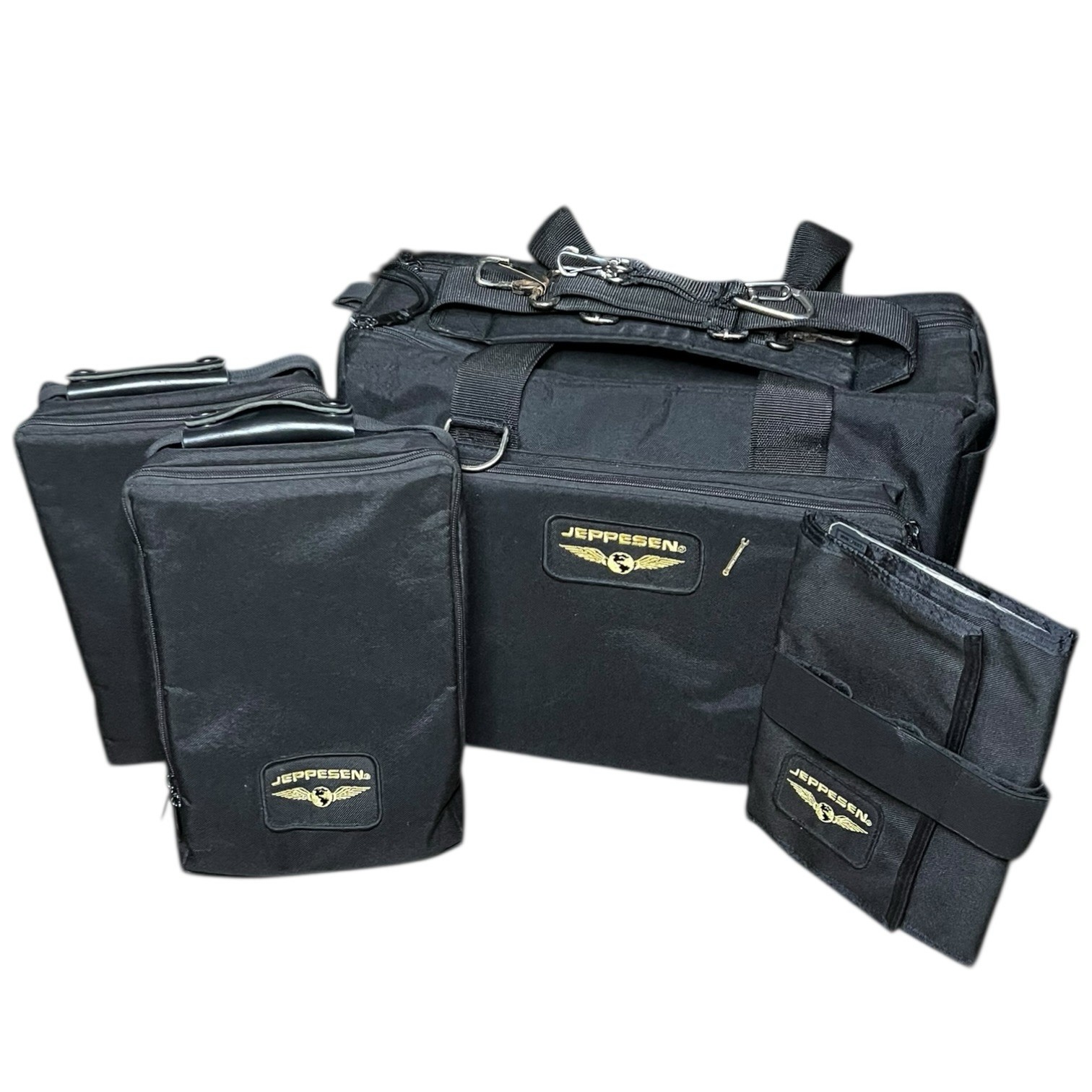 Jeppesen Captain Large Flight Bag 17” w/ 2 Headset Bags & Trifold Knee Board