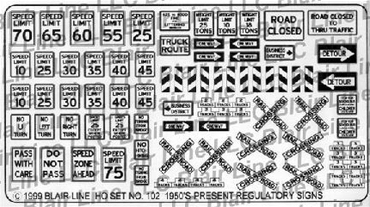 Blair Line N Traffic Signs (Black Text) ~ 002