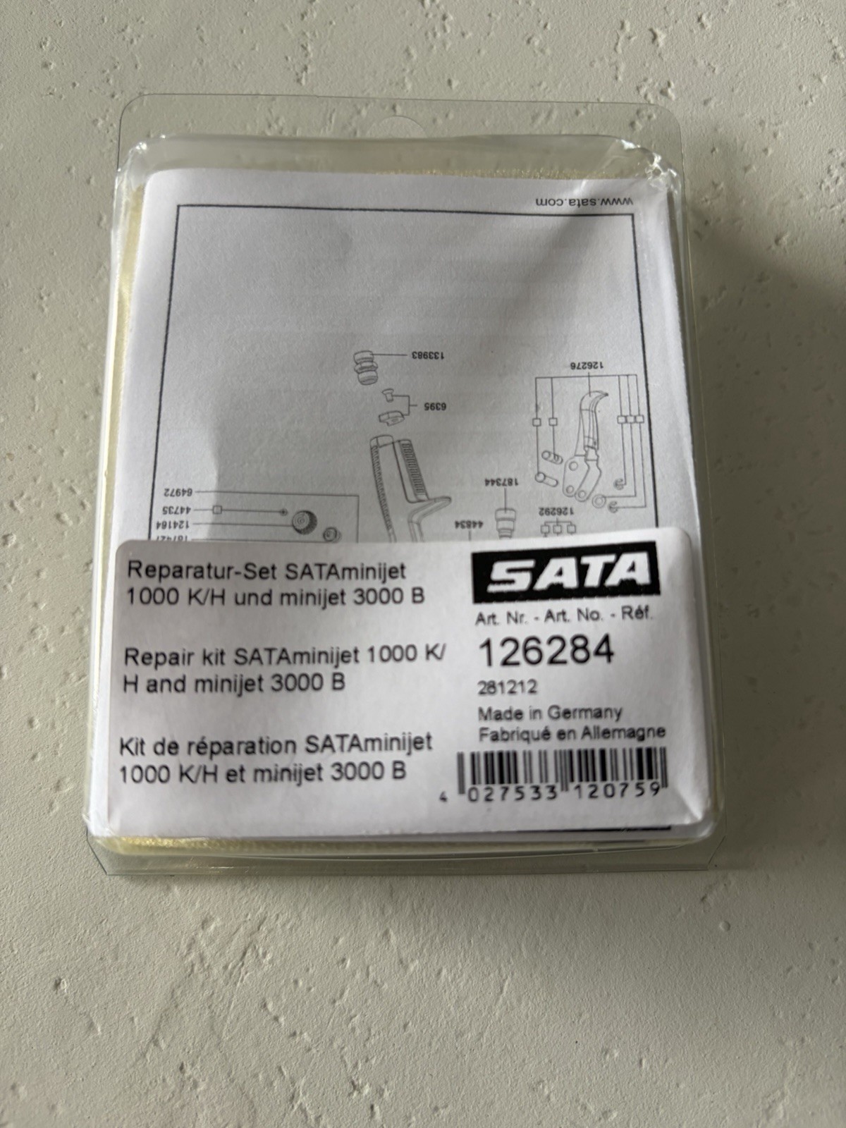 SATA 126284 Minijet 1000K/H - Minijet 3000 B HVLP Repair Kit - Genuine OEM NEW