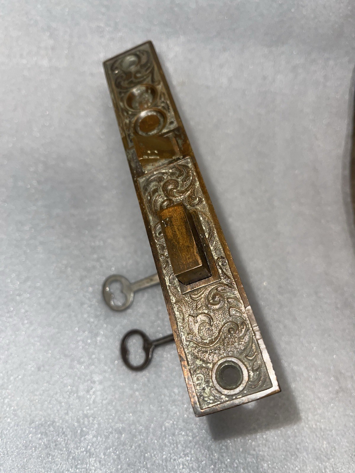 PENN PORTULACA Entry Mortise Lock ASYMMETRIC DESIGN Bronze FACE,