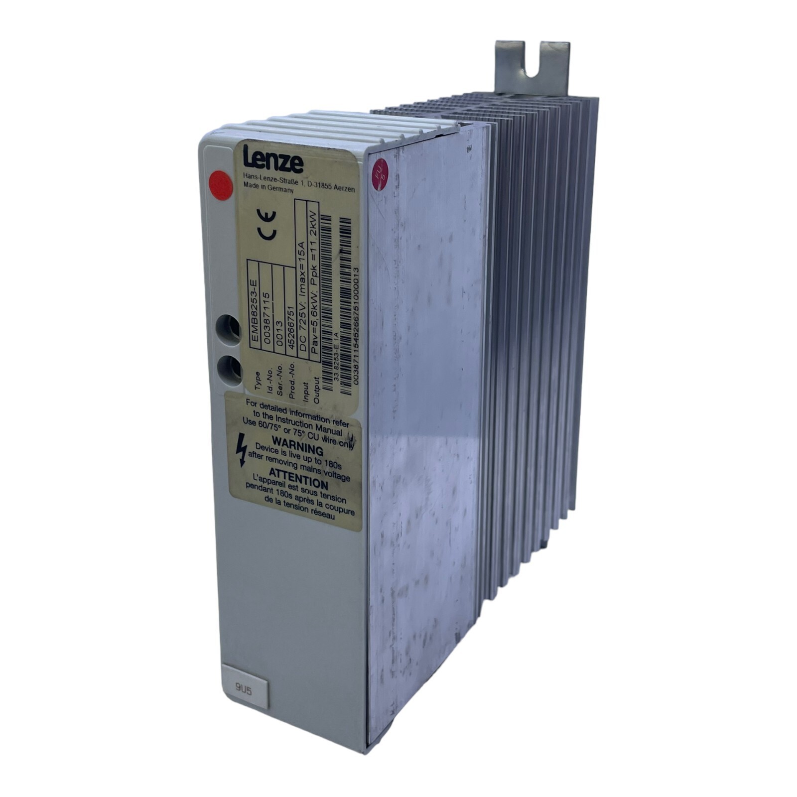 Lenze EMB8253-E Brake Module 725V DC Imax= 15A Pav 5.6kW Ppk= 11.2kW EMB8253-E