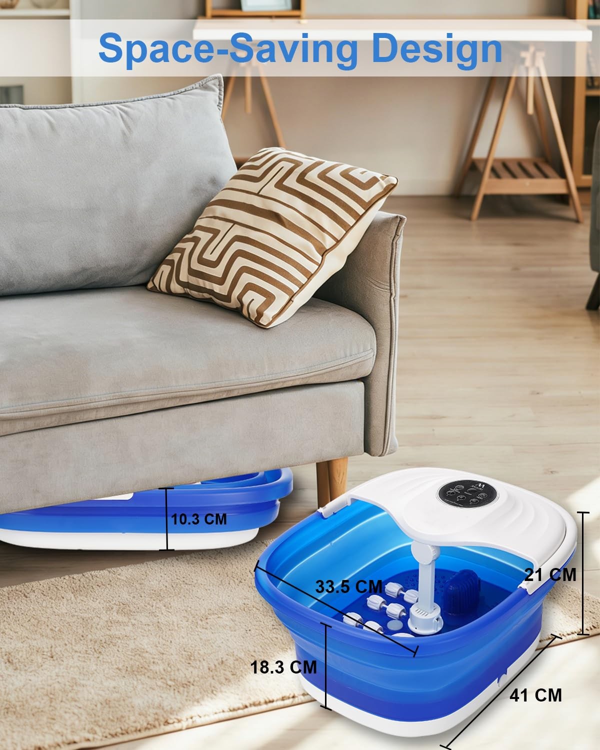 Collapsible Foot Spa Bath with Heat, Remote Control & 16 Massage Rollers, Fas...