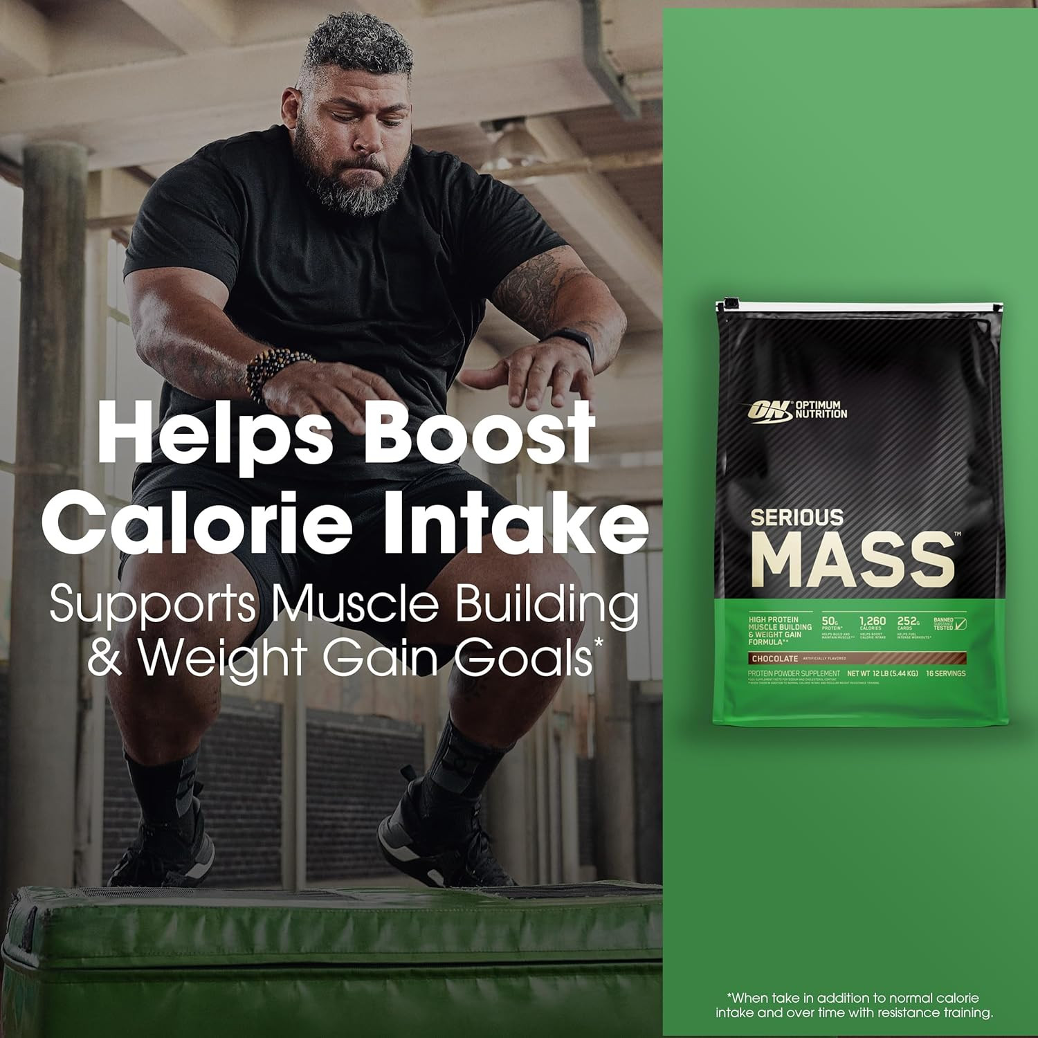 OPTIMUM NUTRITION SERIOUS MASS 12lb High Protein Muscle Building Weight Gain