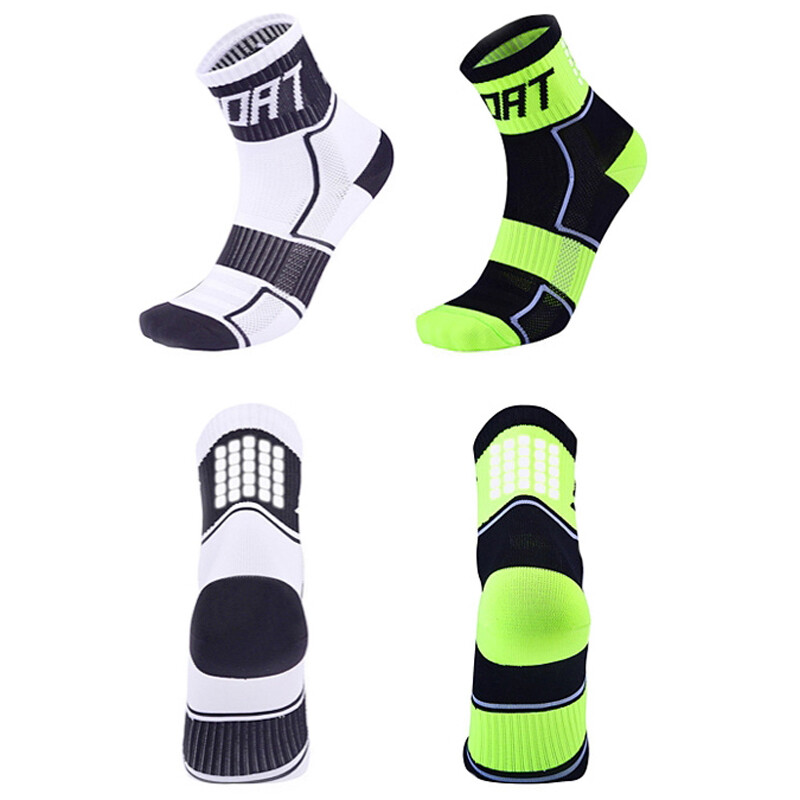 2 Pairs Cycling Socks Reflective Riding Bicycle Bike Sports Socks White Green XC