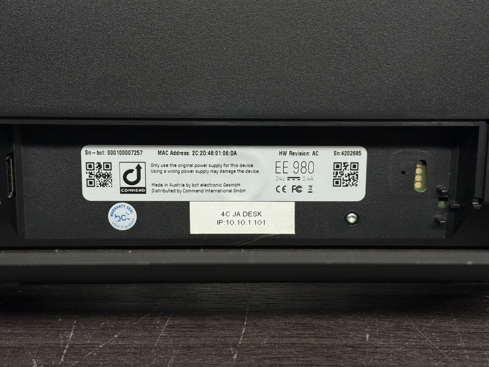 Commend EE 980 CM Desk Terminal - X15