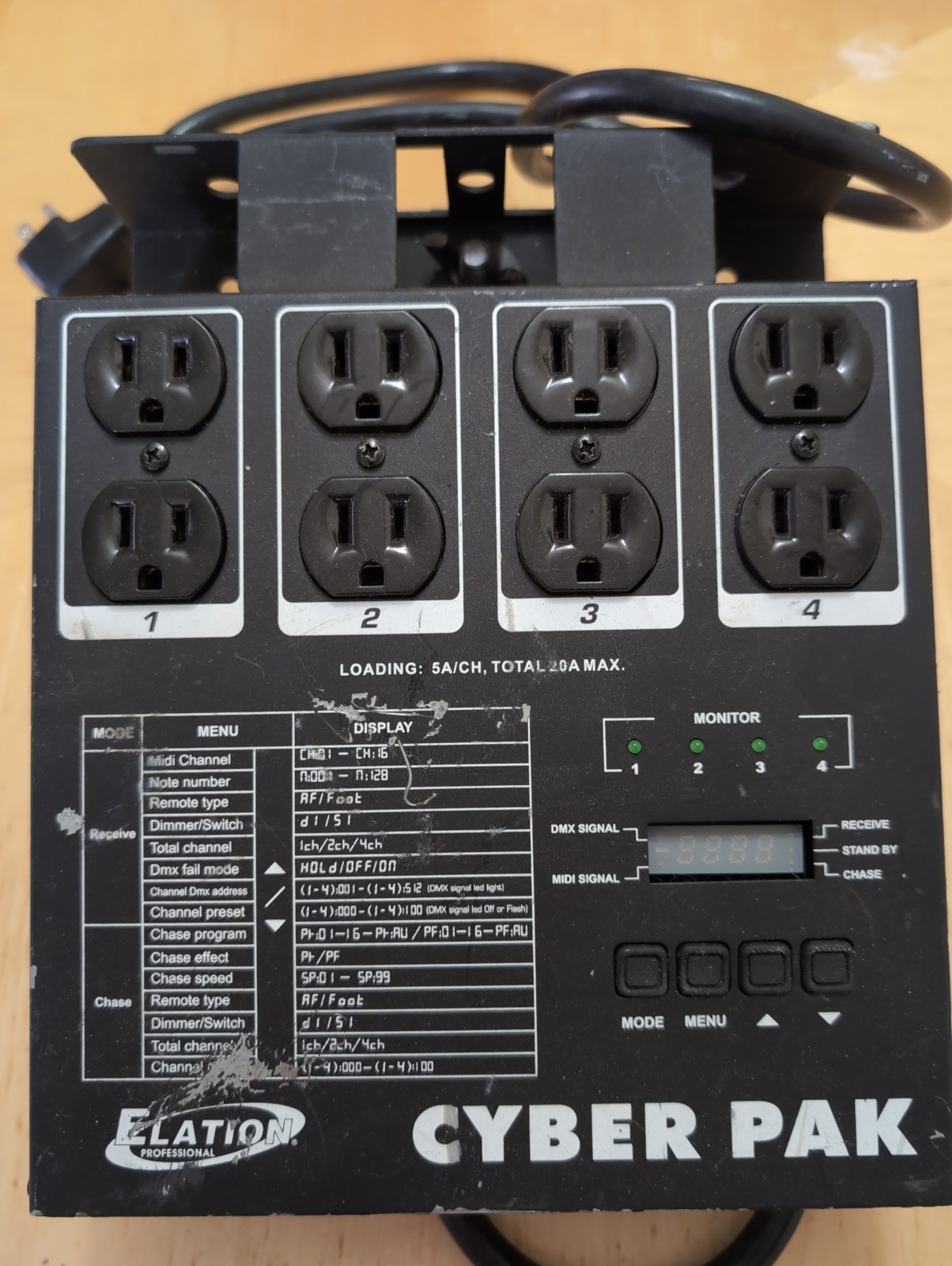 Elation Cyber Pak 4-Channel Dimmer / Relay Pack - Tested & Working (Cosmetic Wea