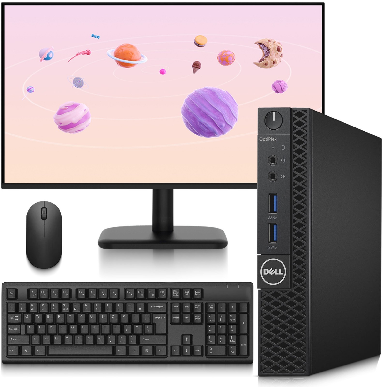 Dell 3050 Tiny Desktop PC i5-7th 32GB RAM 1TB SSD WiFi K&M New 24" LED Window 11
