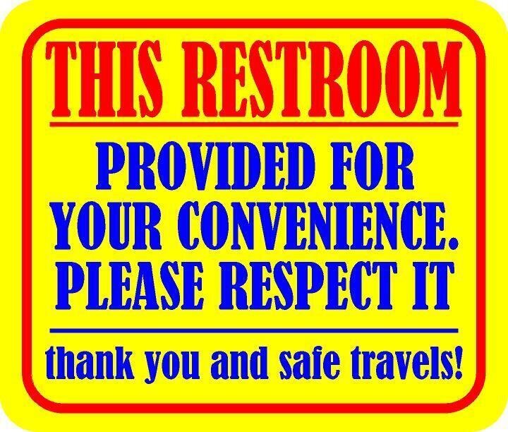 restroom provided for convenience Aluminum Composite Sign