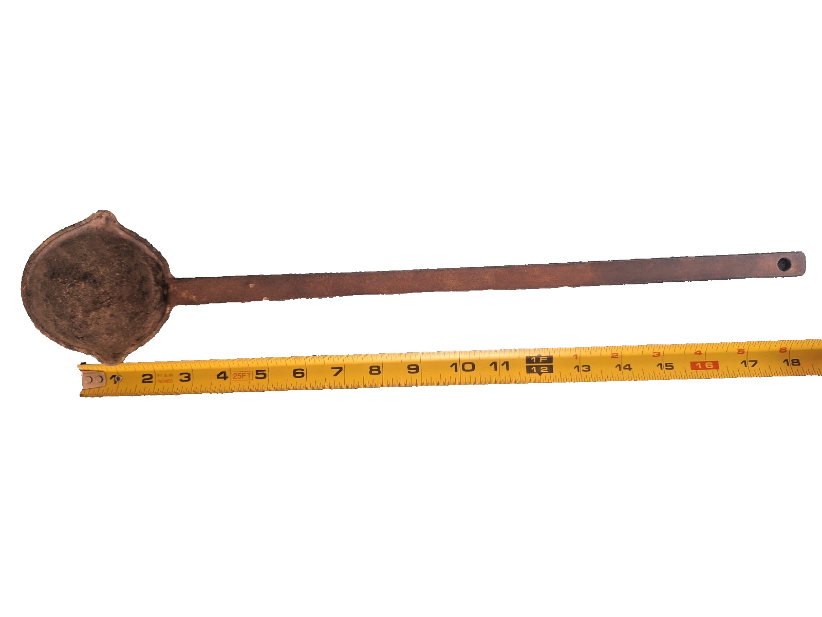 Antique Cast Iron Smelting Ladle Double Spout Lead Melting Blacksmith Tool 18.5