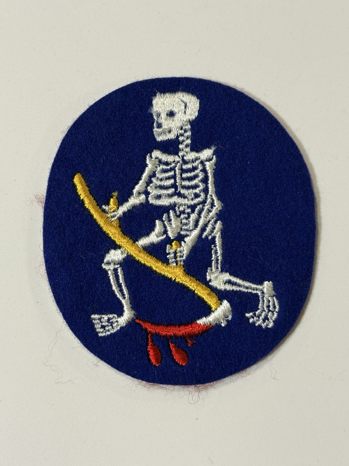 RARE ORIGINAL WWII USAAF GRIM REAPER 13TH BOMB SQUADRON “BLOODY SICKLE” PATCH