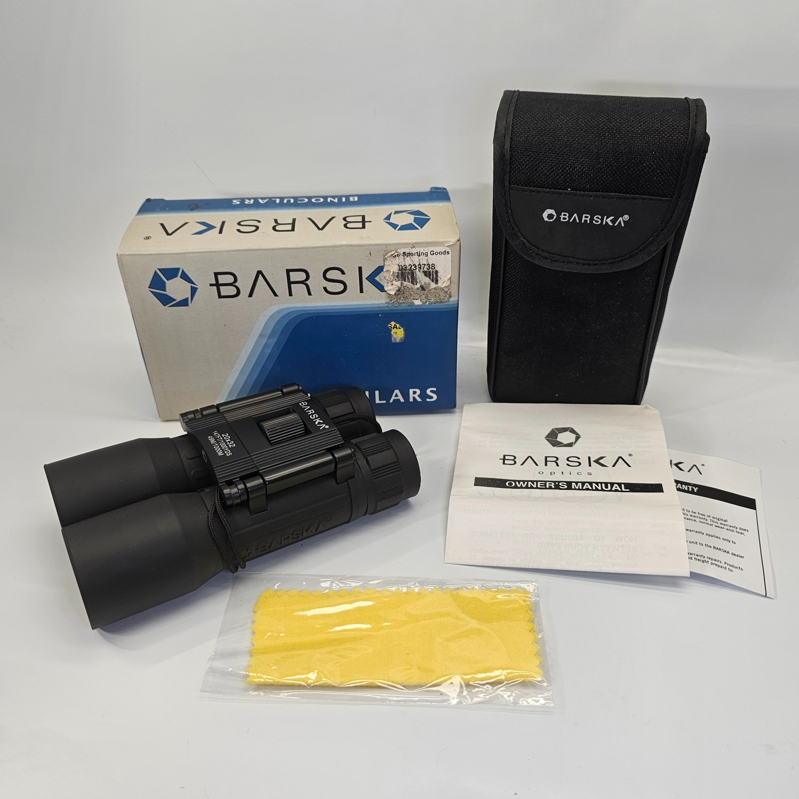 Barska AB10209 20x32 49m/1000m 147FT/1000YDS Lucid View Field Binoculars & Case