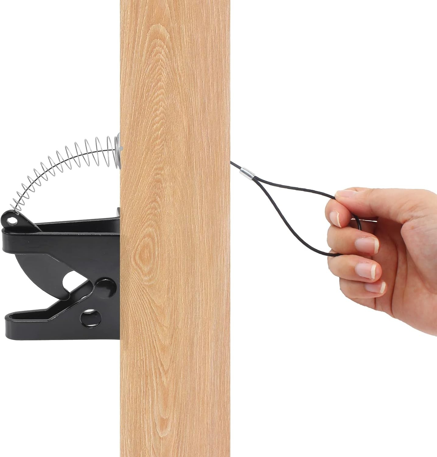 Elegant Stainless Steel Gate Latch Cable Pull with Spring Loader for Easy Access