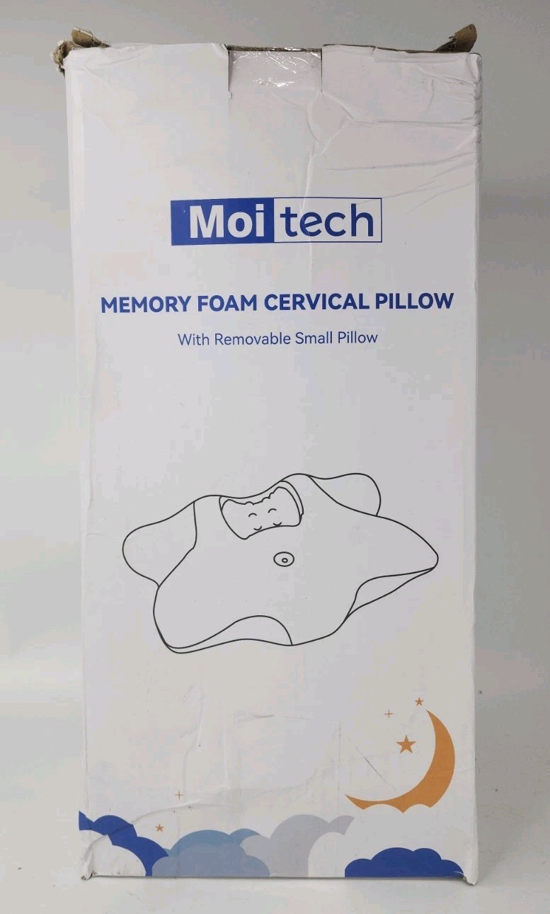 Moitech Gray Comfort Memory Foam Cervical Support Neck Pillow