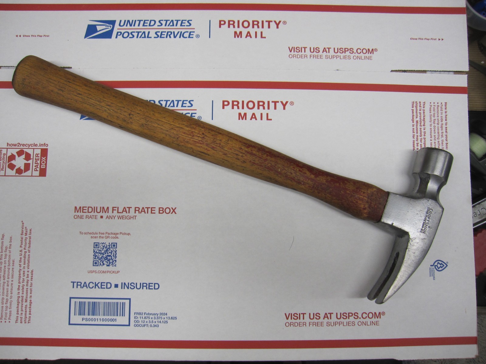 Vintage Craftsman Corrugated Framing Hammer-Wood Handle