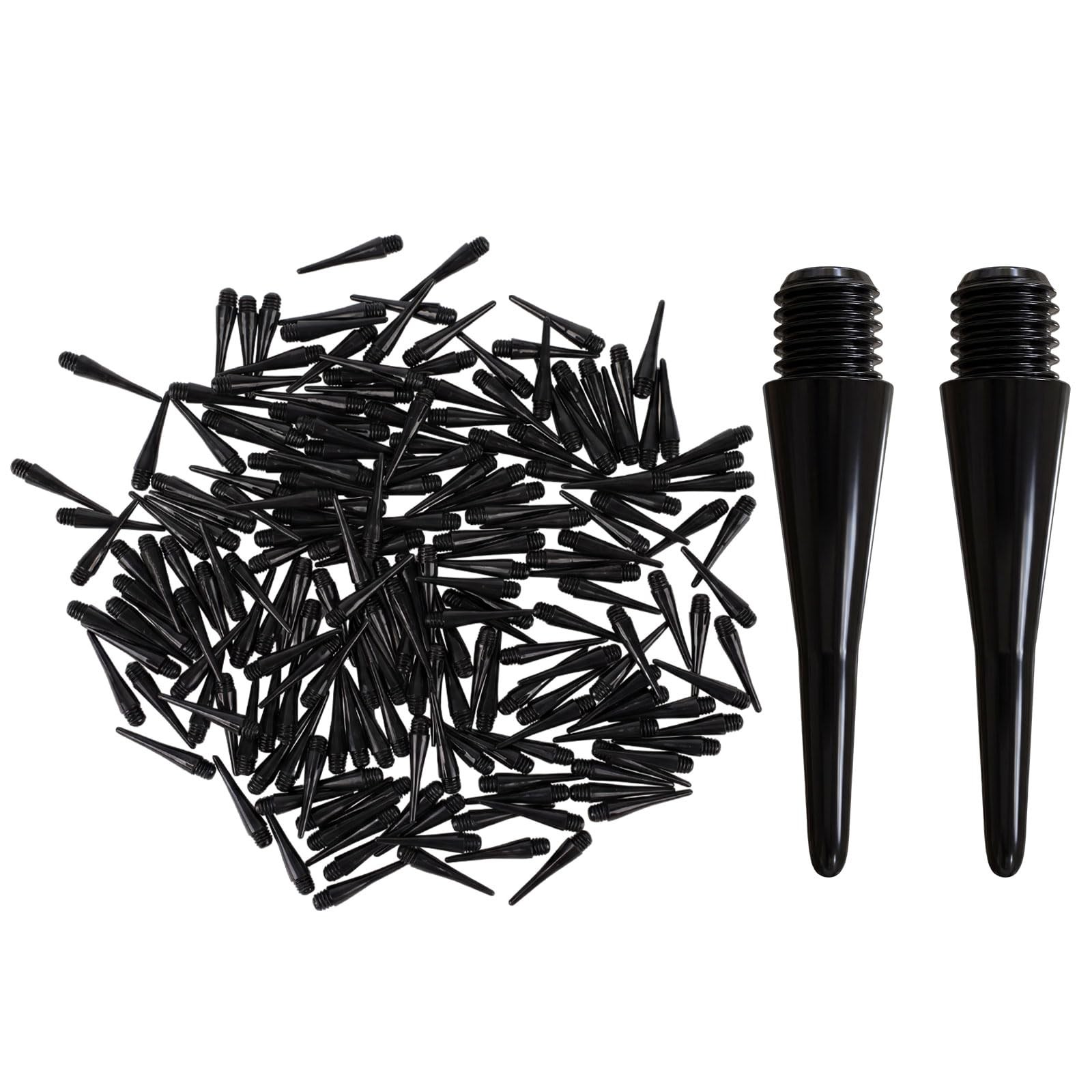 linbenanono 200 Pack 2BA Thread Soft Dart Tips - Premium Plastic Black
