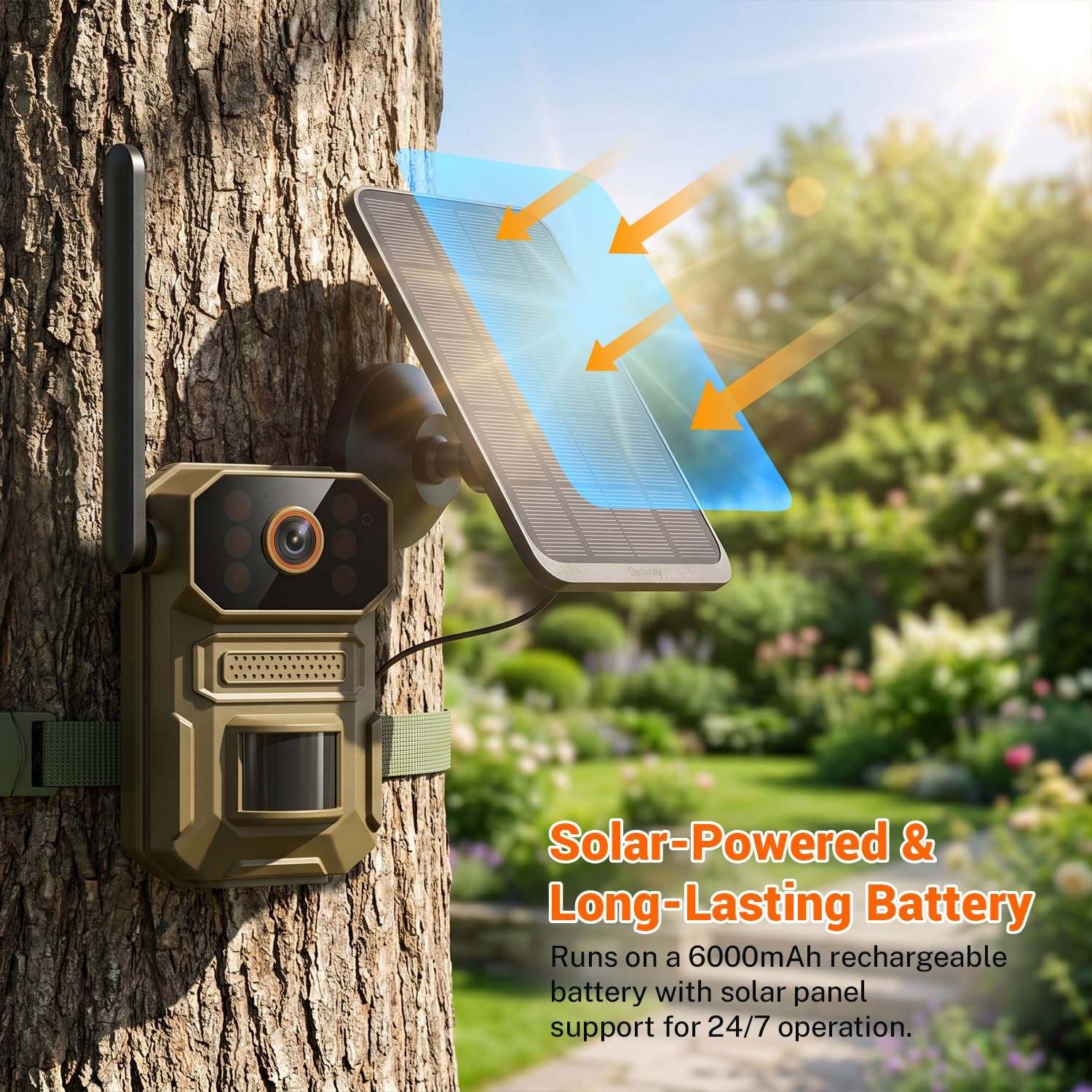 Mewlixora 4G LTE Cellular Trail Camera with Solar Panel, Night Vision, PIR...