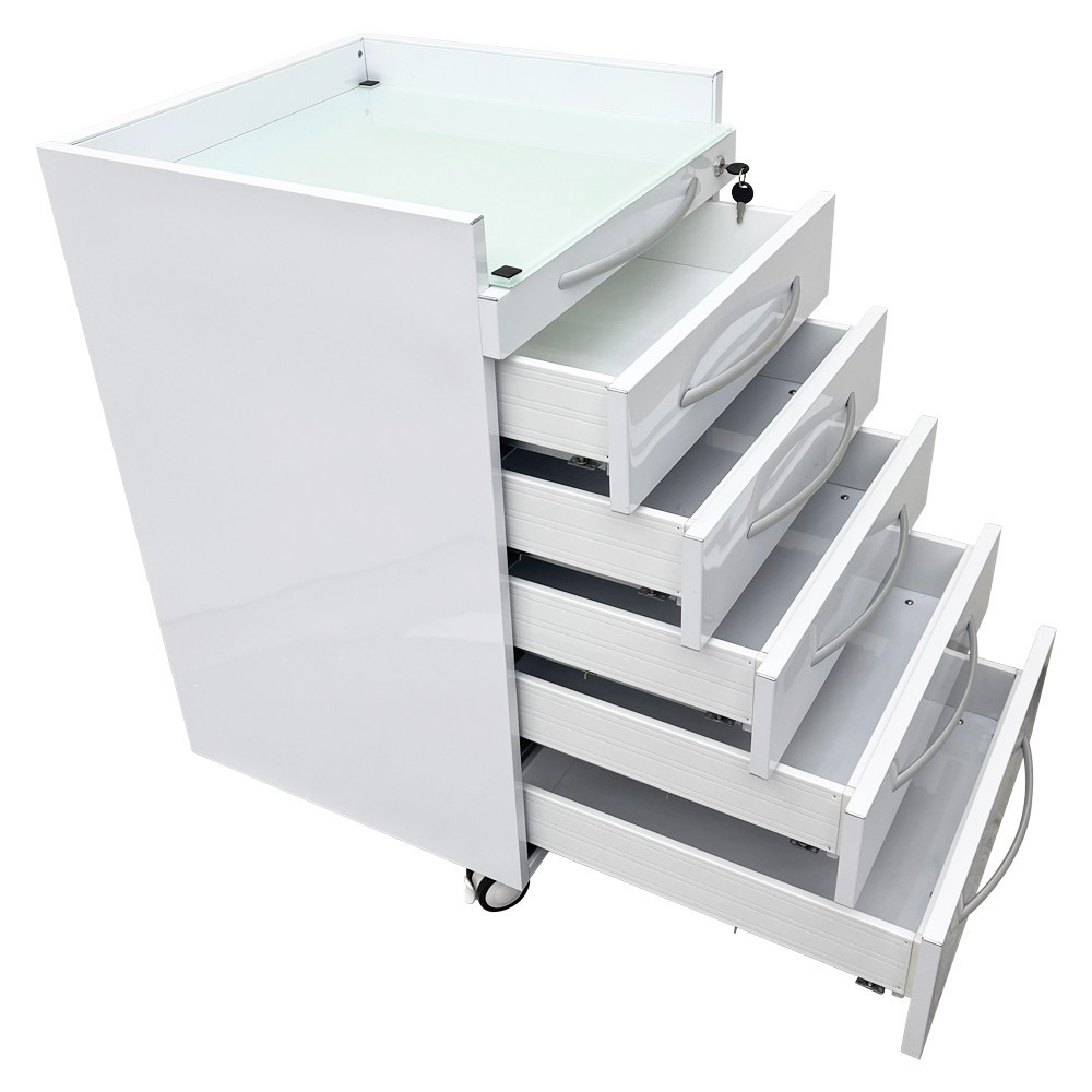 Five Drawers Office Assistant's Mobile storage Cabinet with Two Partition Trays