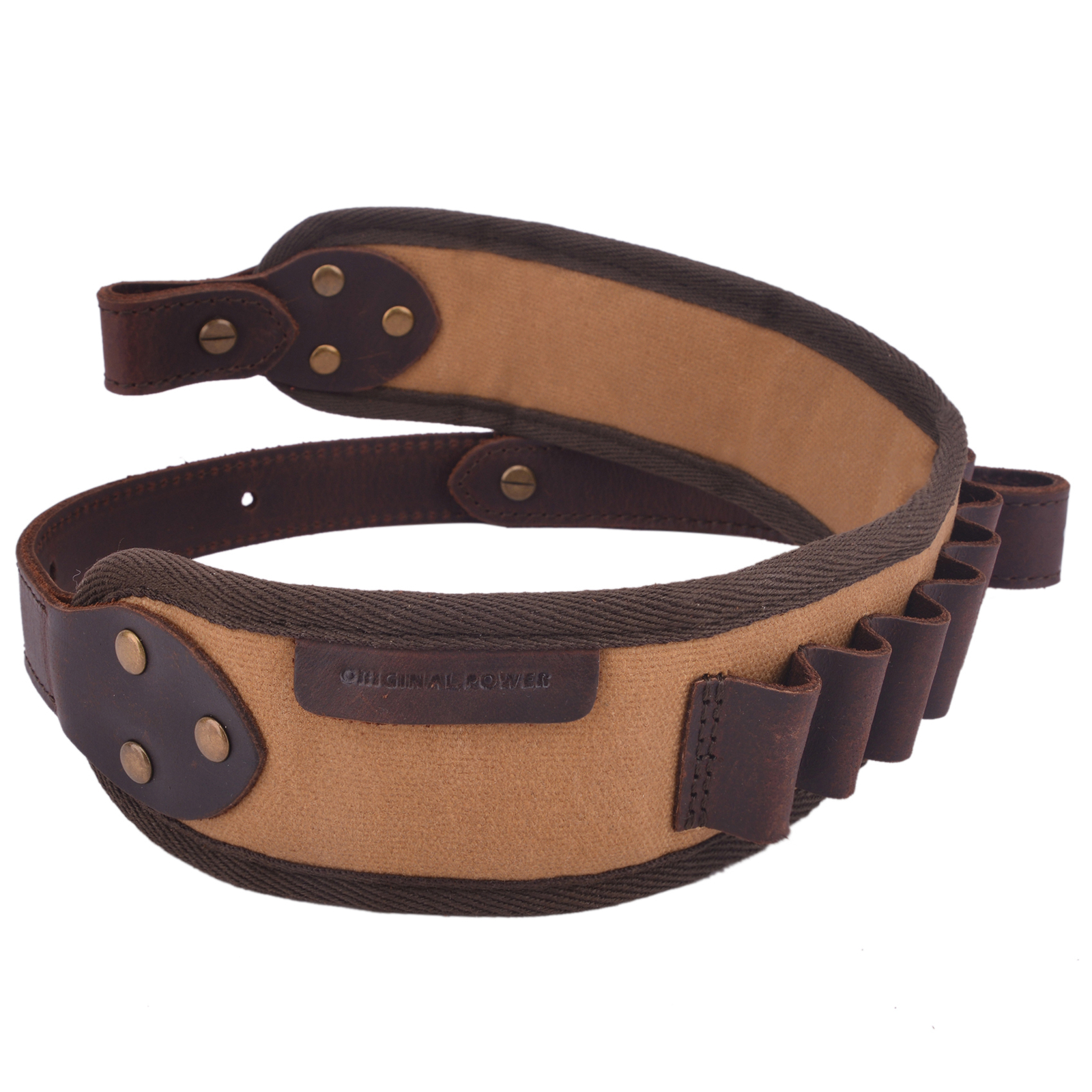 Leather Canvas Rifle Sling Shotgun Shell Slots Straps For .30/30 .308 12GA .22LR