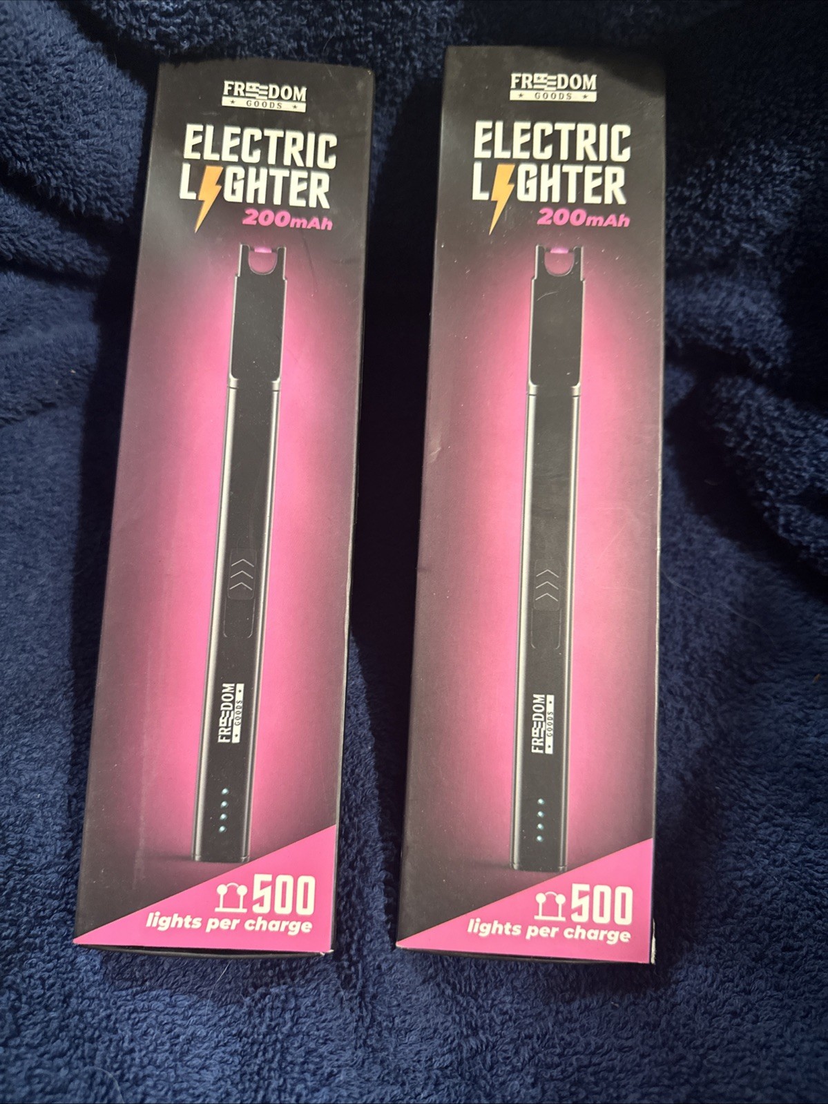 2-Pack Plasma lighter, 200 MAH, 500 Lights Per Charge, USB Cable New