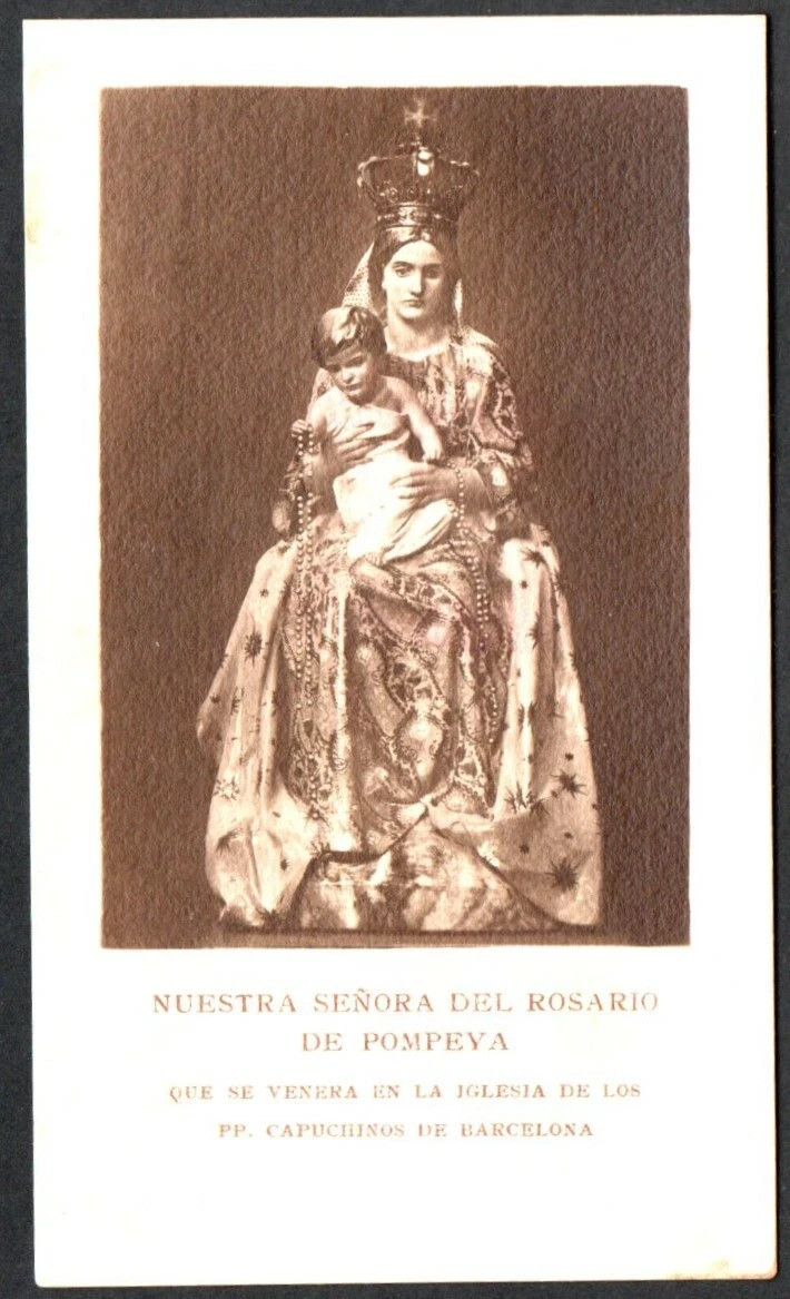 Holy card antique de la Virgin del Rosario santino image pieuse estampa