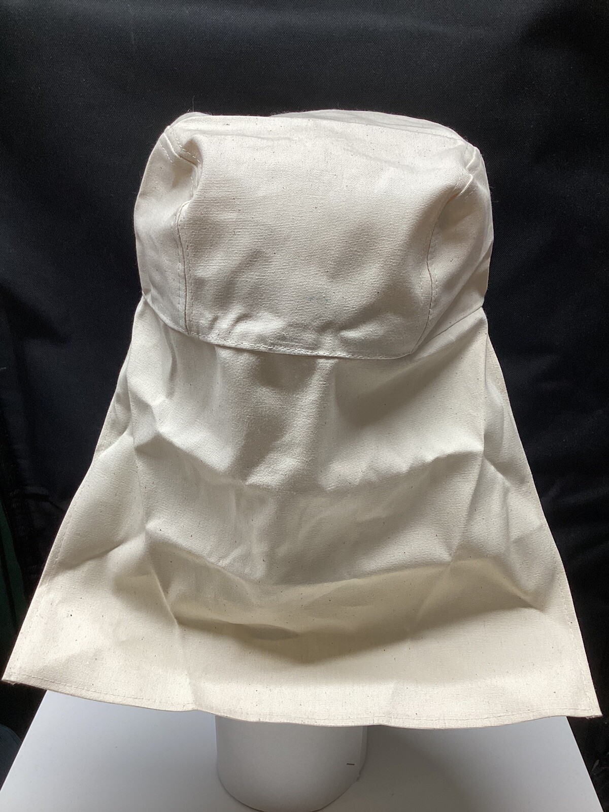 Fisherman hat cotten off white Large neck protector