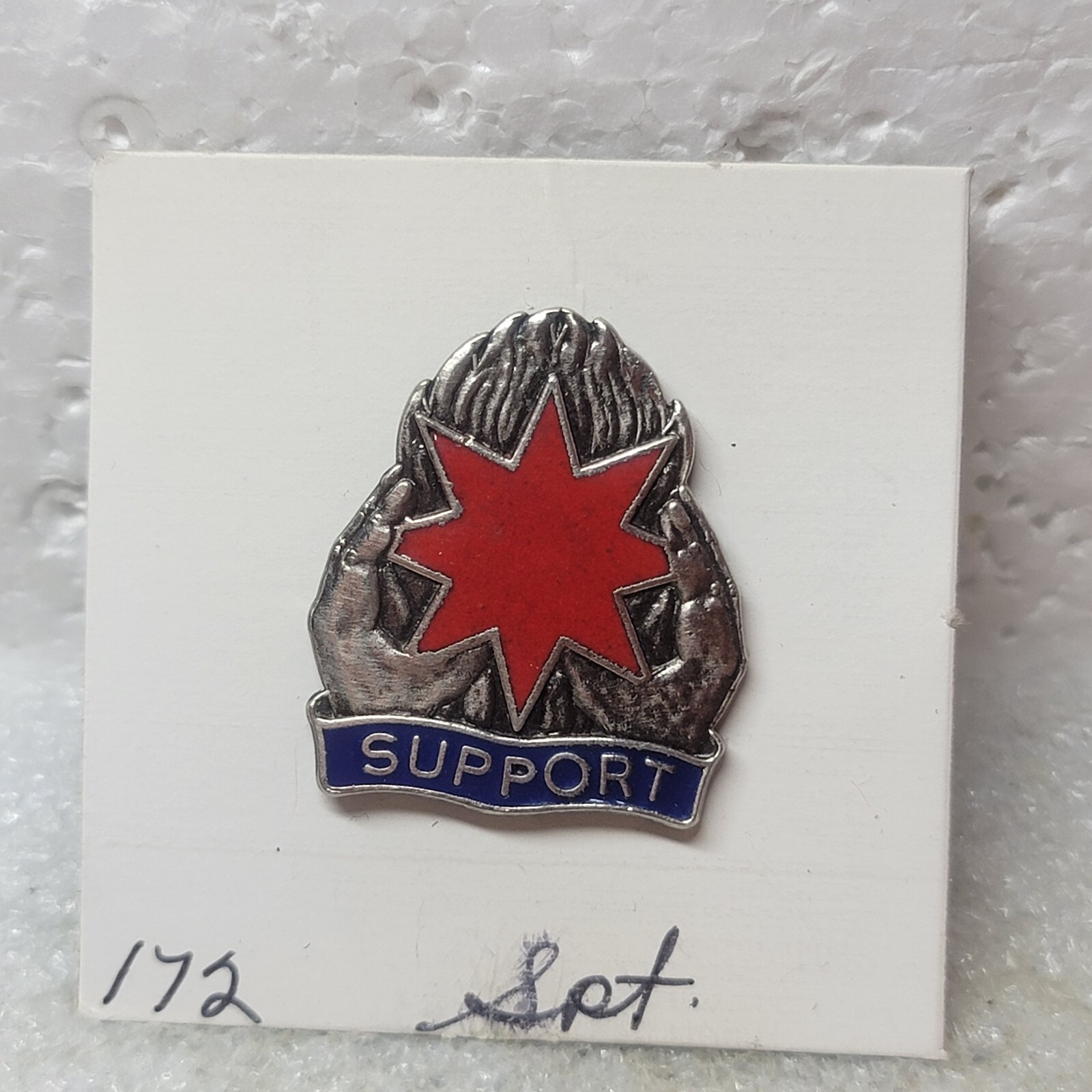 Authentic US Army 172ND Support Battalion DI DUI Unit Crest Insignia Pin G23