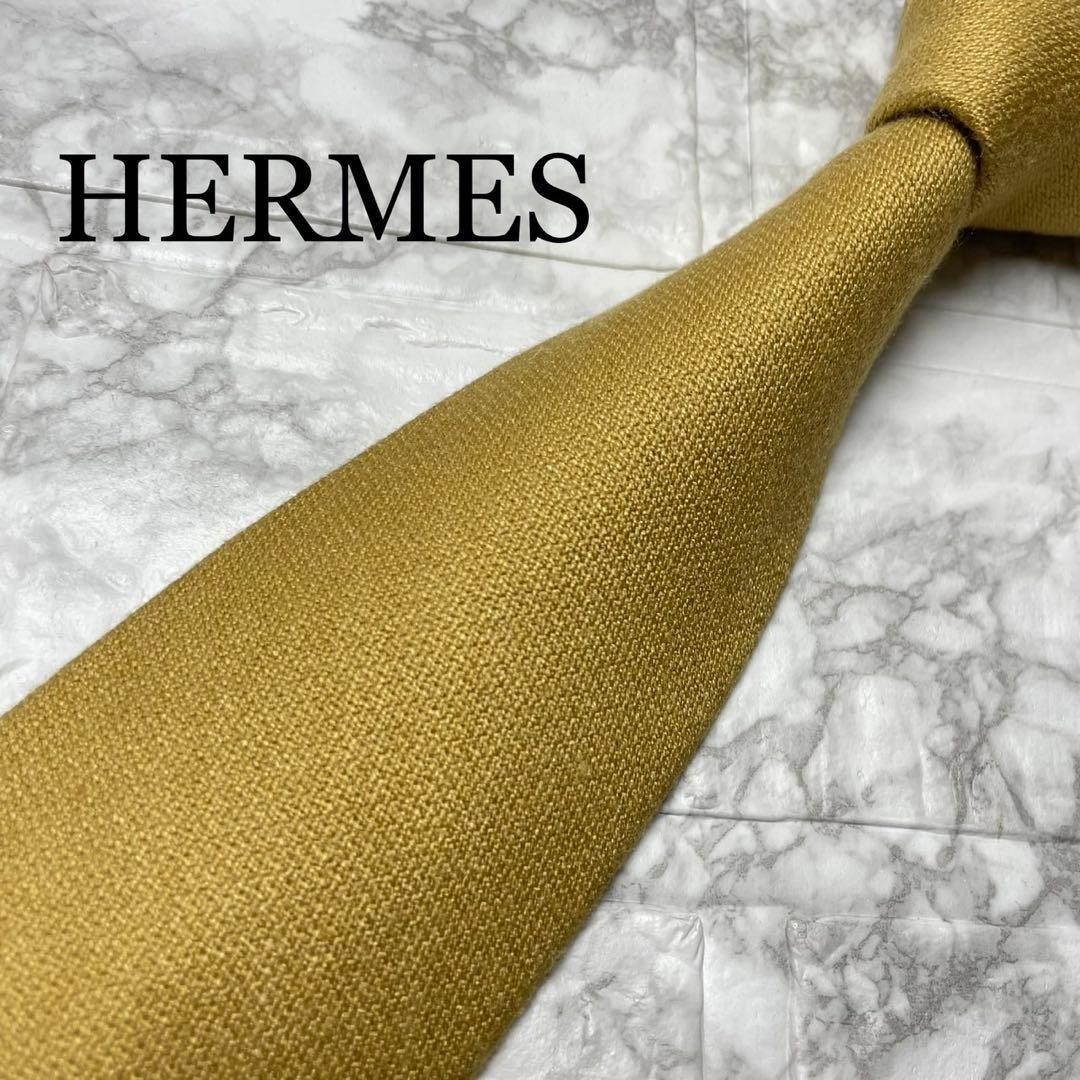 HERMES Tie Solid Color Solid Tie Business Suit