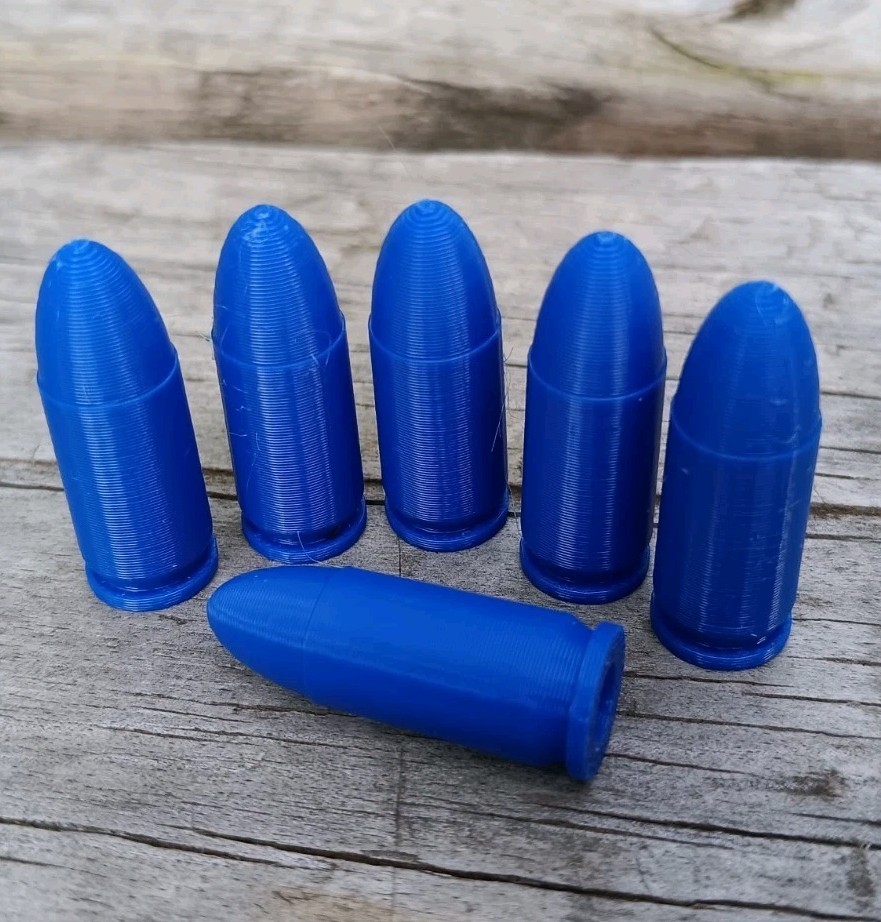 9mm Snap Caps / Dummy Rounds / Dry Fire Training - 10 Pack, Blue