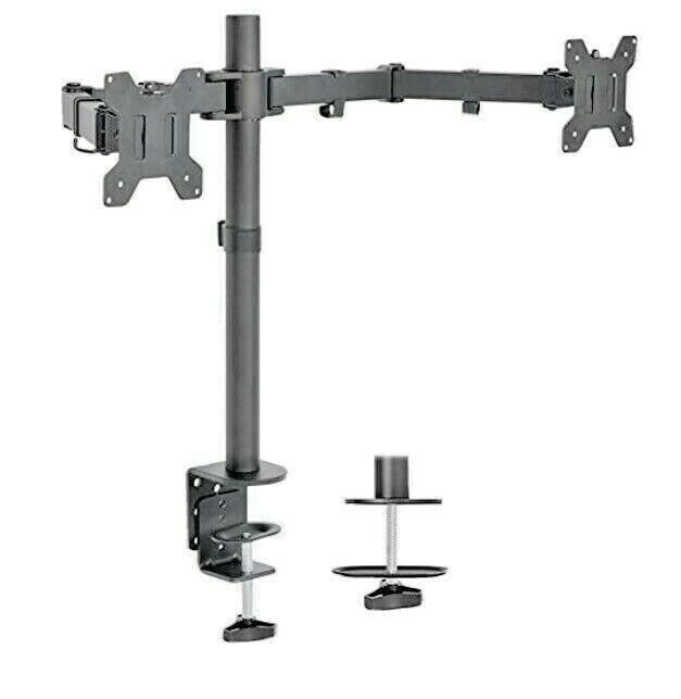 VIVO Dual LCD LED 13 to 27 inch Monitor Desk Mount Stand Heavy Duty Fully Adj...