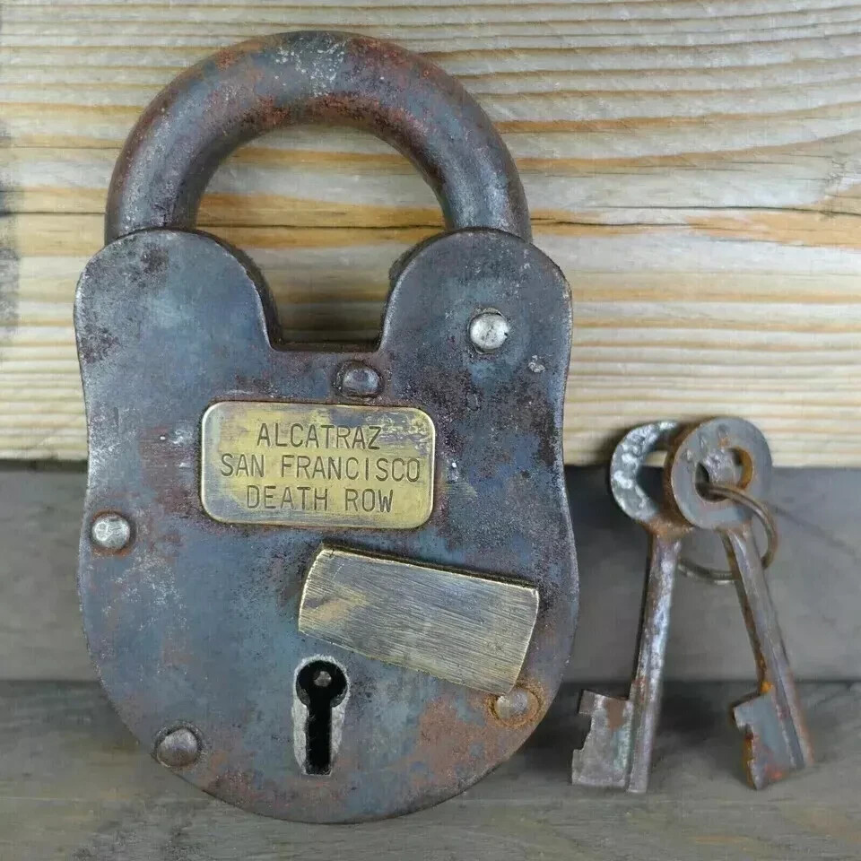 Padlock Alcatraz San Francisco Death Row 5'' Cast Iron Lock & Keys