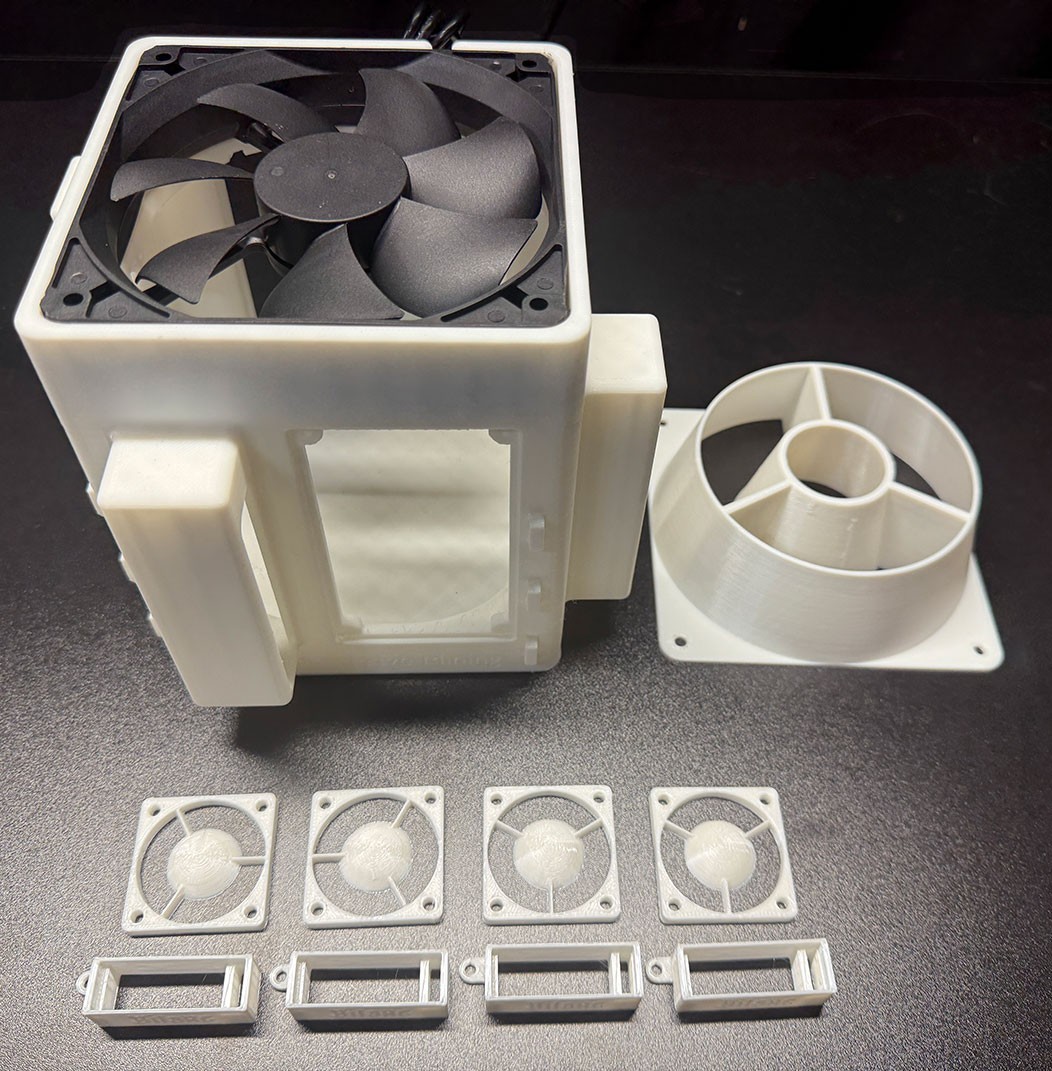 White 4-Bitaxe Gamma Cooling Tower with 120mm Top Fan - Great for Overclocking