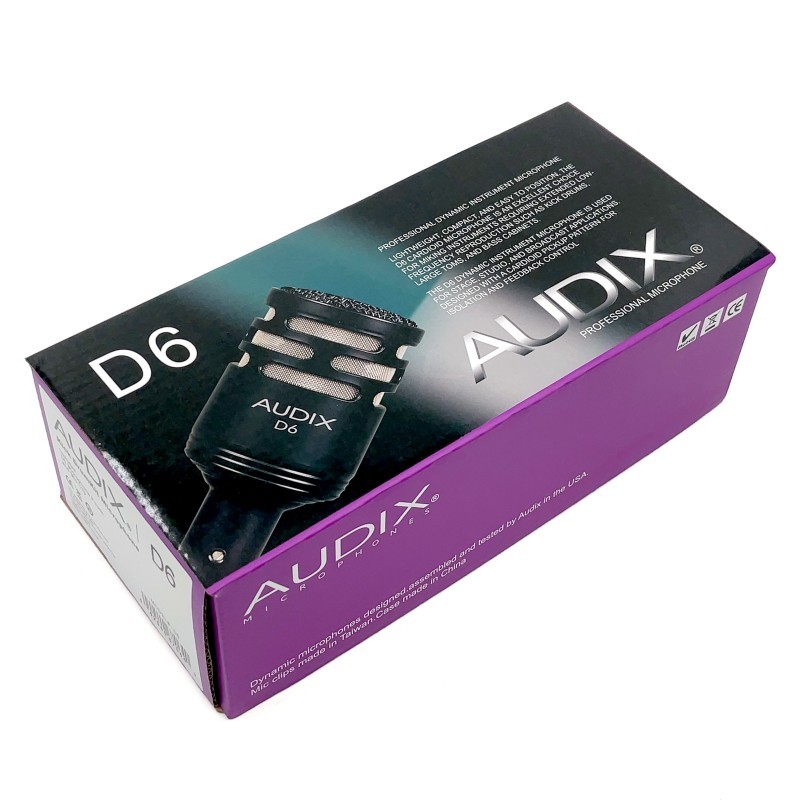 Audix D6 Professional Dynamic Kick Drum Microphone for Stage Broadcast US
