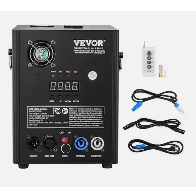 Vevor Cold Spark Electric Firework Machine 500W Black AC120V 60Hz BJY-PHJ500u1