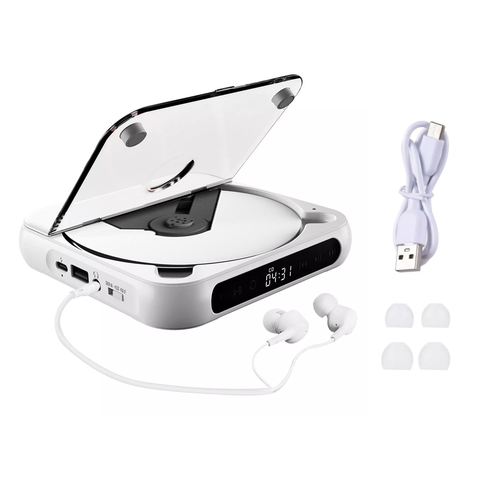 5V2A BT 5.3 CD Player CD/USB/3.5mm AUX Multiple Media Formats Compatibility