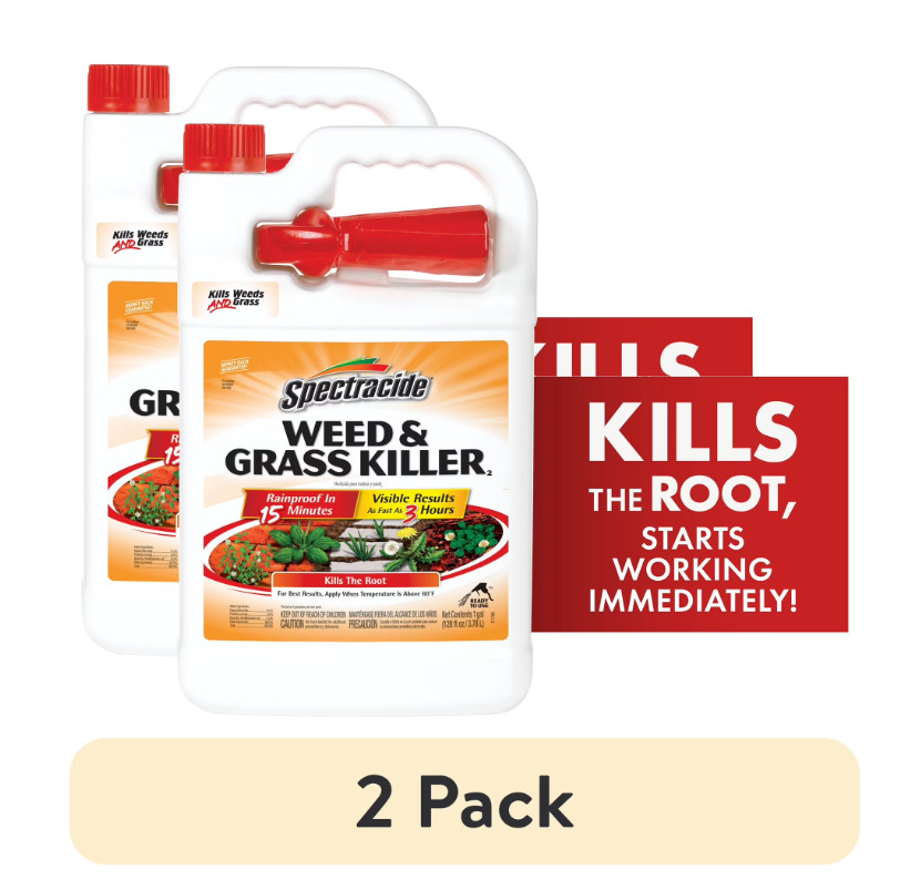 Weed Grass Killer 1 Gallon Ready-to-use Visible Results in 3 Hours, 2 Pack