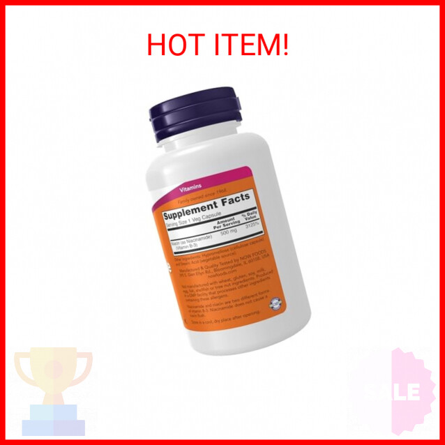 NOW Foods Supplements, Niacinamide (Vitamin B-3) 500 mg, Energy Production*, 100
