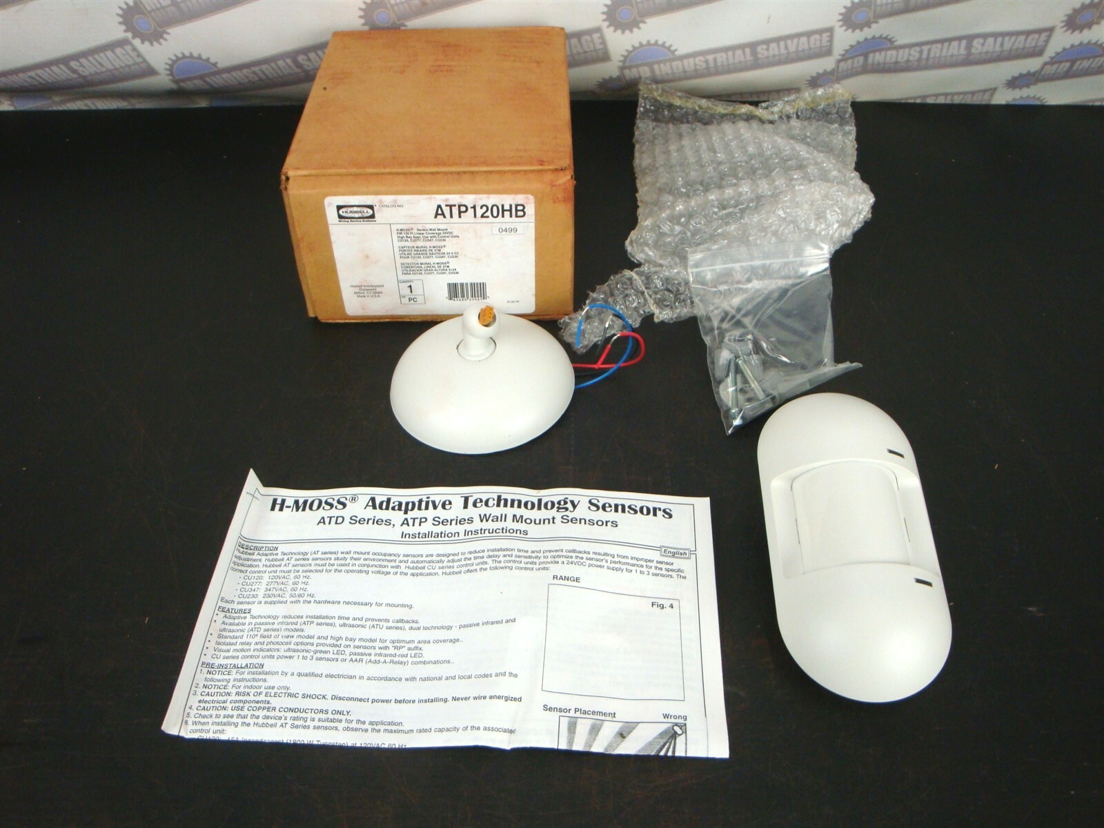 HUBBELL - ATP120HB - PIR MOTION SWITCH SENSOR, H-MOSS WALL MOUNT (NEW in BOX)