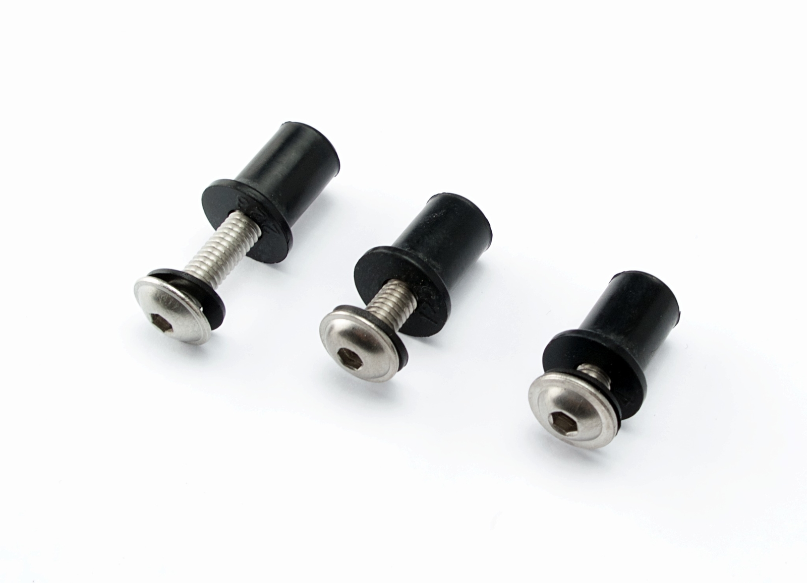 30x M4 Bolt Set Stainless Steel Motorcycle Fairing Rubber Nut Neoprene Screw