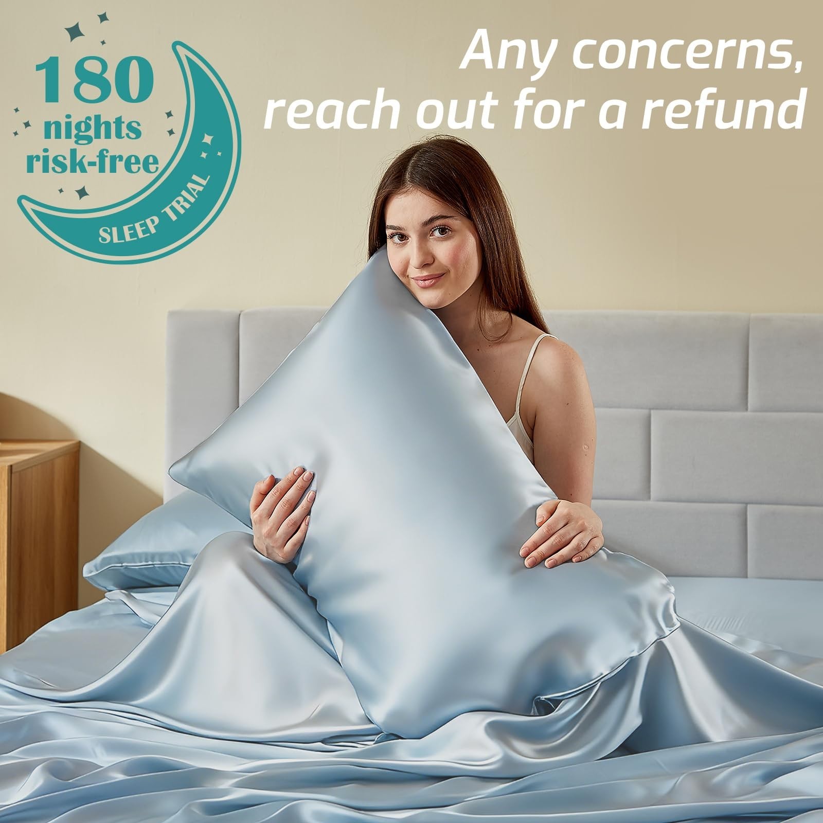 Ultra-Soft Silver Infused Bed Sheets - 20% Silk, Temp-Regulating, Hygienic King