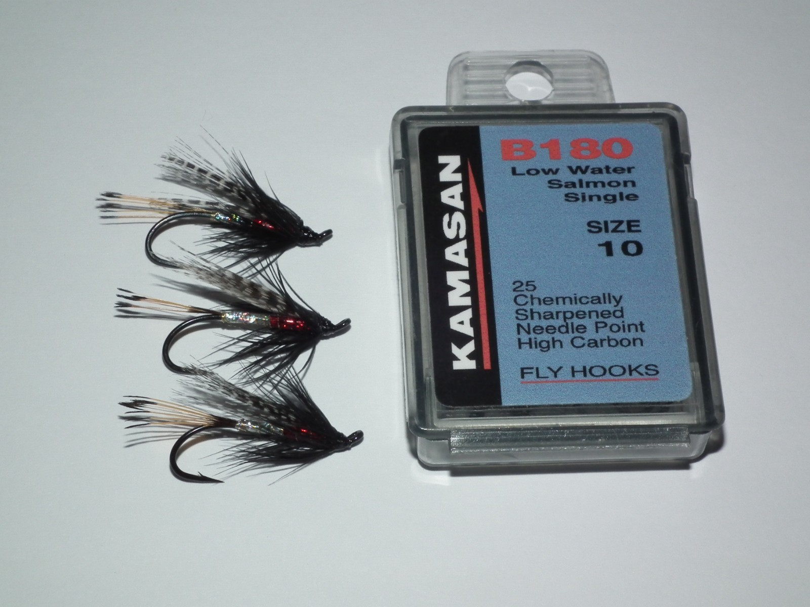 salmon/seatrout flies -- 3 peter ross tied on size 10  kamasan B180 single hooks
