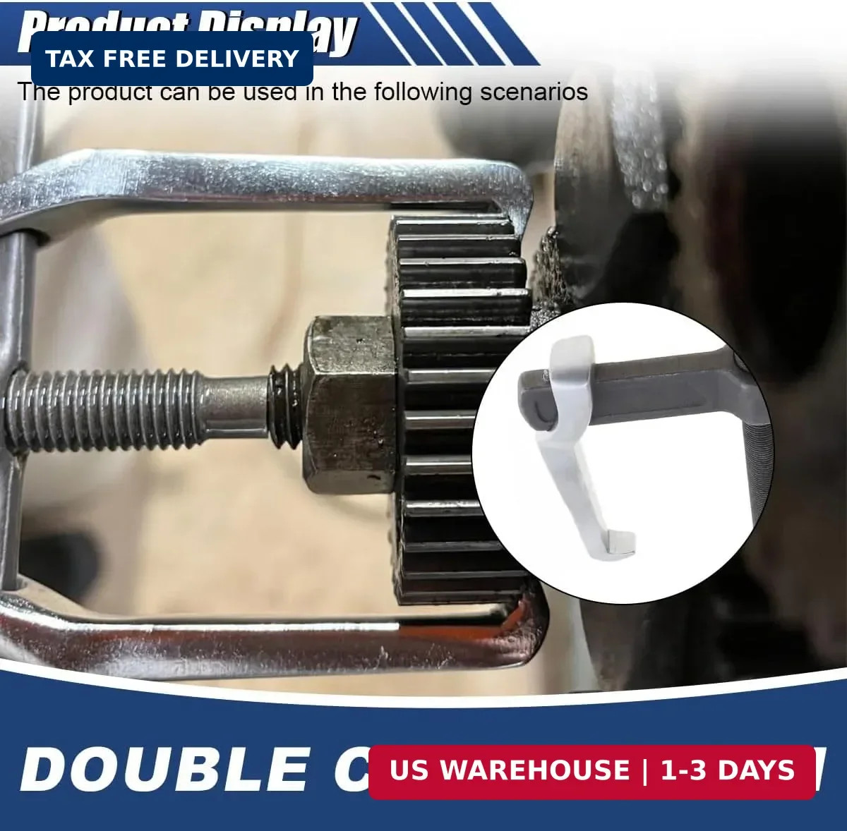 2-Jaw Gear Puller 4 Inch, Adjustable Two Jaws Bearing Puller for Pulley Flywheel