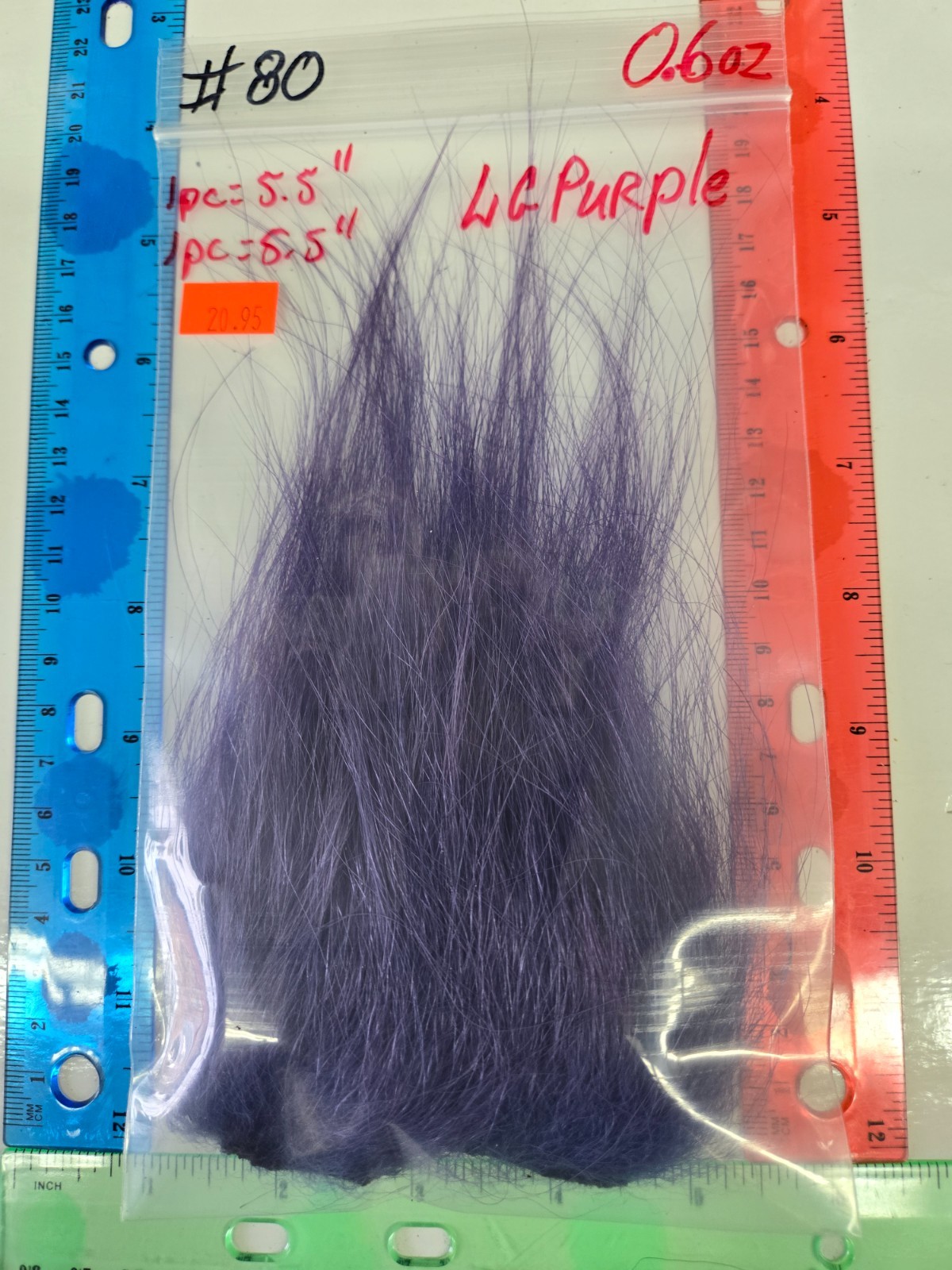 Lot of 2 pc 3"x3" PB-Nat. White Hair 5.5" long  Photo #80  Nat.Translucence Hair