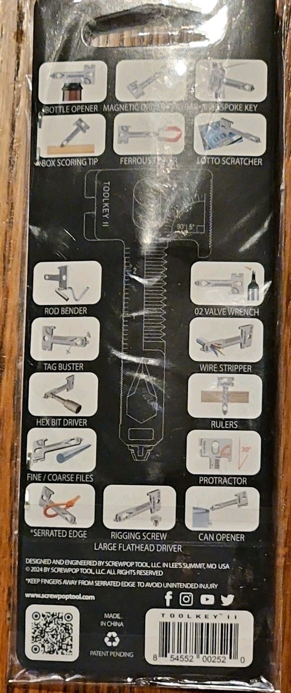 Screwpop Toolkey II Original Keyshape 17+ Multi-tool