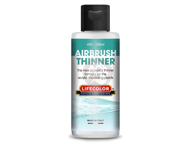 LifeColor Airbrush Thinner for Acrylic Paints w/Flip Top Dispenser Cap 100ml ATH