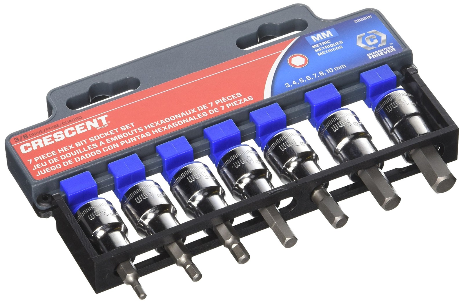 Crescent 7 Piece 3/8 Drive Hex Bit Metric Socket Set - Cbss1N