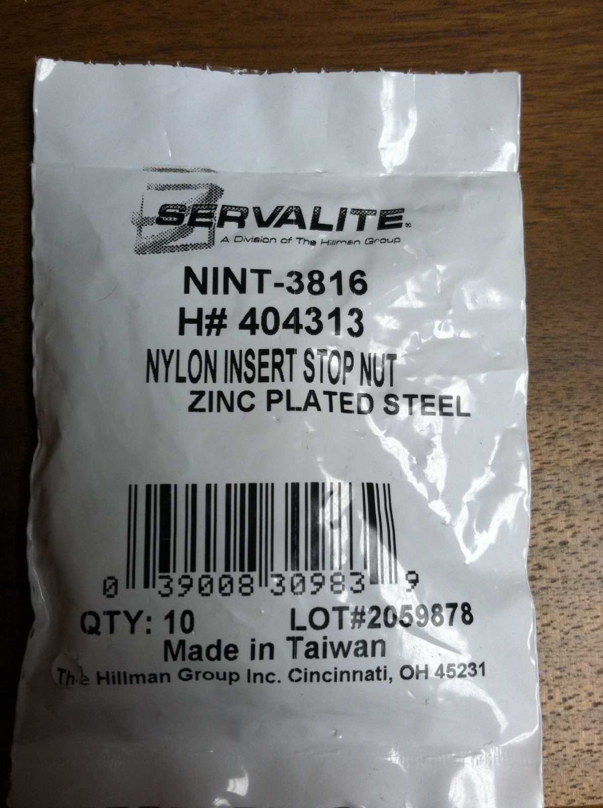 STOP NUT NYLON INSERT 3/8-16 THREAD PACK OF 10 ZINC PLATED STEEL