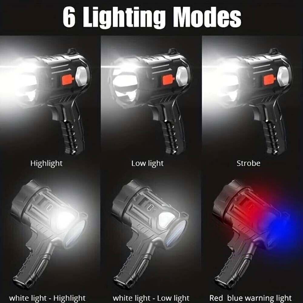 3PCS Solar/USB Super Bright Rechargeable LED Spotlight Flashlight Searchlight